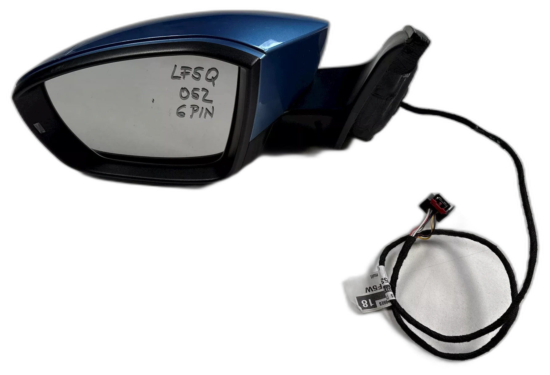 Zpětné zrcátko levé, 6-PIN, Škoda Octavia III, LF5Q - 8D8D - 9462, poškozené